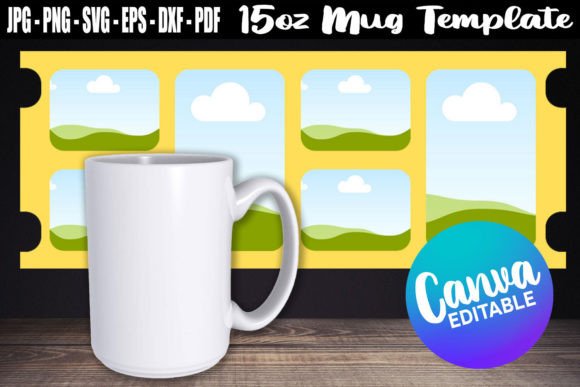 Download 15oz Mug Template Canva Full Wrap SVG - Mug template Collection