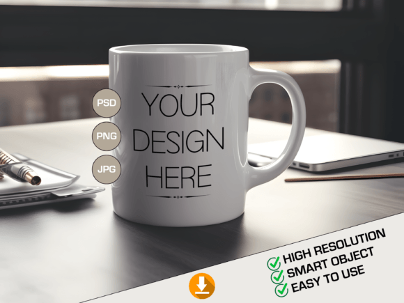 Download Mug Mockup, PSD Mug Template, Full Cover - Mug template Collection