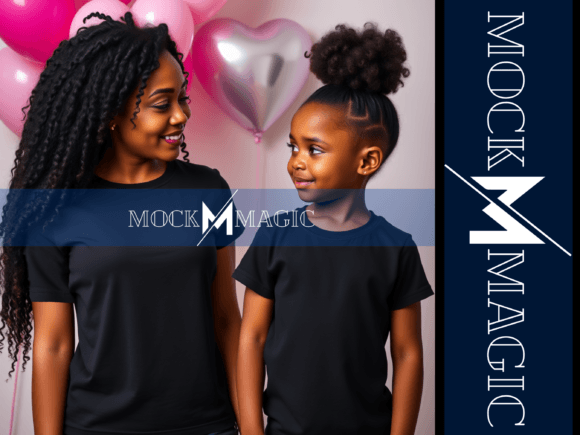Download Mother Daughter Black Shirt Mockup - Black shirt mockup Collection