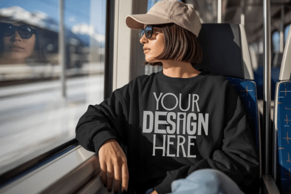 Download Black Gildan 18000 Sweatshirt Mockup - Premium Resources