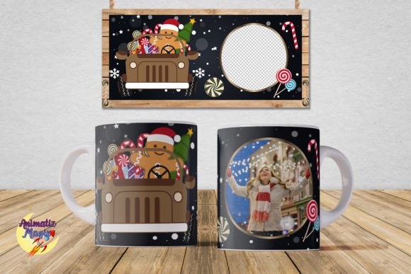 Download Gingerbread Christmas Mug Template PNG - Mug template Collection