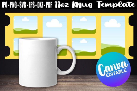 Download 11oz Mug Template Canva Full Wrap SVG - Mug template Collection